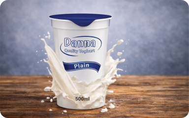 Danna plain yoghurt with a milk splash